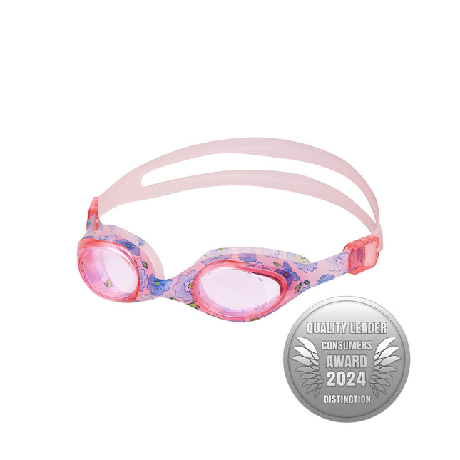 Schwimmbrille für Kinder, rosafarbenes Blumendesign