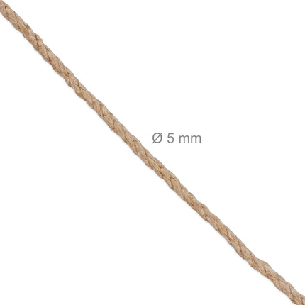 Jutová šňůra 5 mm x 50 m, sada 2 ks