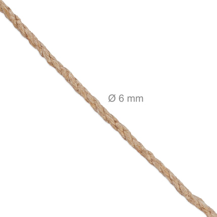 Jutová šňůra 6 mm x 30 m, sada 2 ks