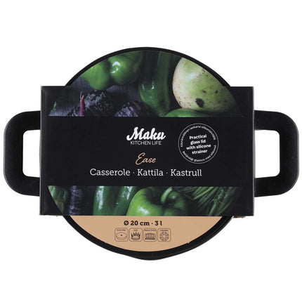 Stieltopf 20 cm, 3 L, Edelstahl