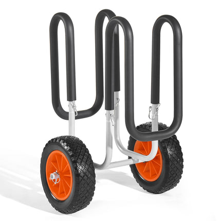 Kayak Cart, 150 lb Capacity, 10 in Solid Wheels, Strap