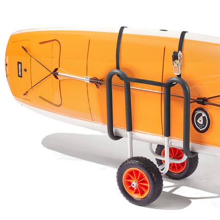 Kayak Cart, 150 lb Capacity, 10 in Solid Wheels, Strap