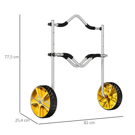 Verstellbarer Kajakanhänger mit Spanngurt, Aluminium