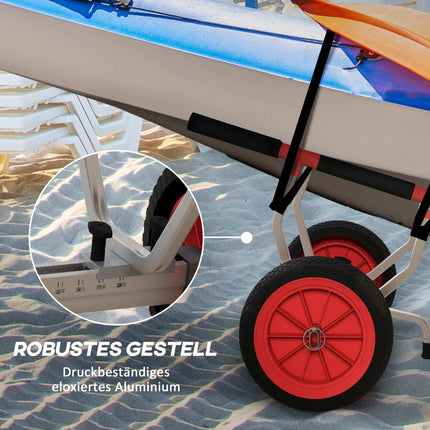 Kajakwagen mit verstellbarer Breite, großen Rädern, Aluminiumrahmen