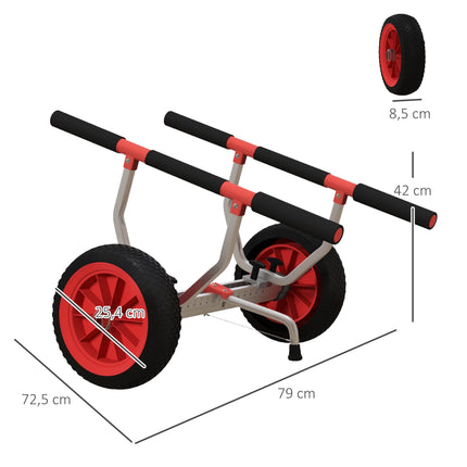 Kajakwagen mit verstellbarer Breite, großen Rädern, Aluminiumrahmen