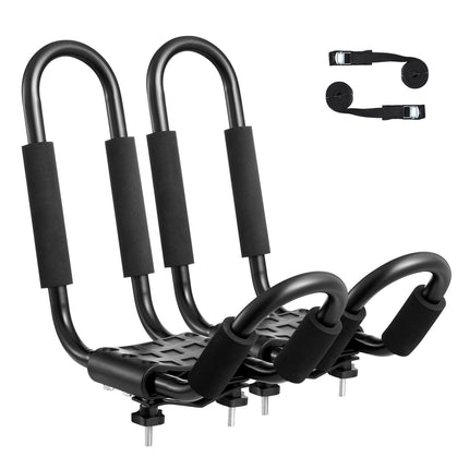 Kayak Roof Rack, Pair J-Bar Universal Crossbar Mount