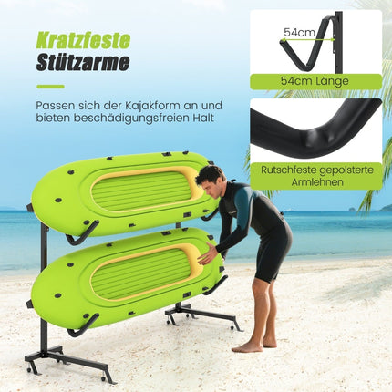 Kayak Storage Rack – Holds 4, 80 kg Capacity, Adjustable