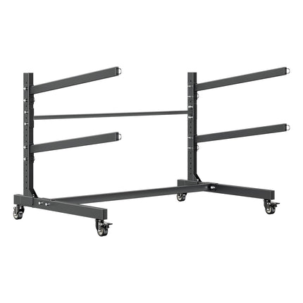 Kayak Storage Rack for 2, 80 kg, Adjustable, Locking Wheels
