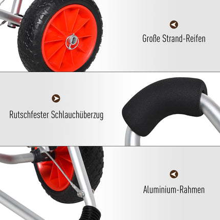 Zusammenklappbarer Aluminium-Kajakanhänger mit PU-Reifen, 75 kg Tragkraft