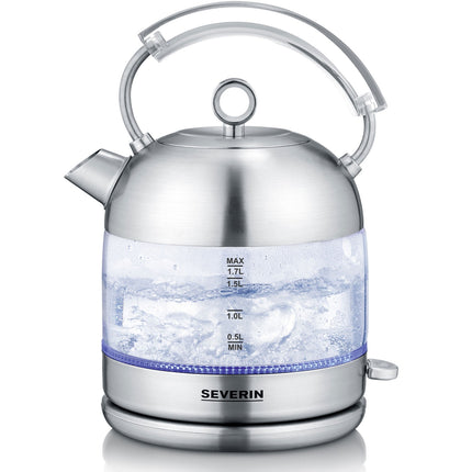 Wasserkocher 1,7L 2400W Gebürsteter Stahl/Glas WK3459