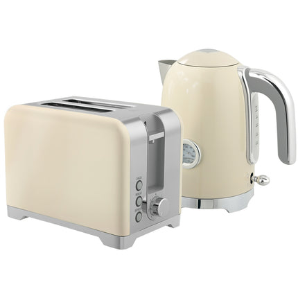 Kettle & Toaster Set, 2200W, 7 Browning Levels, Cream