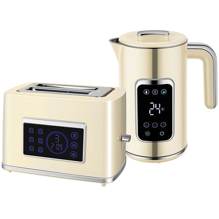 Wasserkocher- und Toaster-Set, LED-Touch, 1,7L, 2 Schlitze, Cremefarben