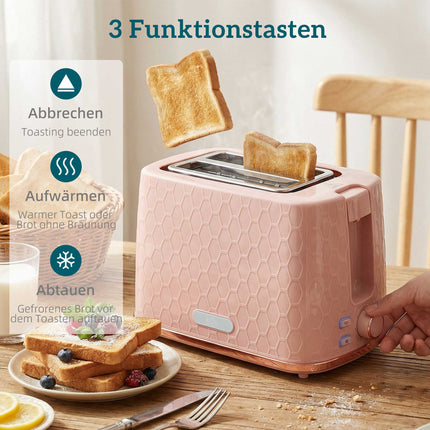 Kettle and Toaster Set, 1.7L Fast Boil, 2-Slice, Pink