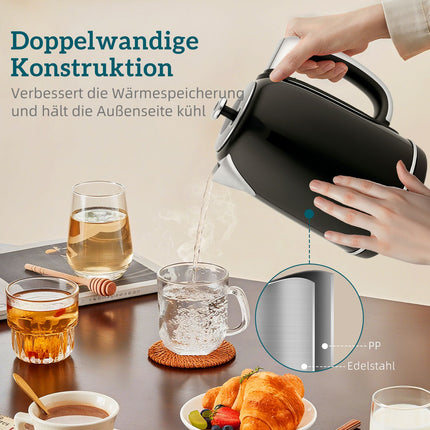 Kettle and Toaster Set, LED Display, 1.7L, 2200W, Black