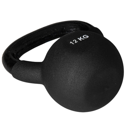 Kettlebell 12 Kg, litina s neoprenovým povrchem, šetrný k podlaze