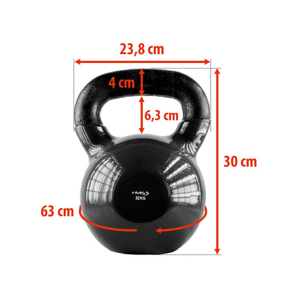 Kettlebell 32 kg Gusseisen – Schwarz