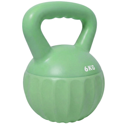 Kettlebell 6kg Sandgefüllt, rutschfester Griff, Grün