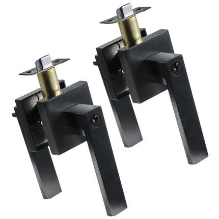 Keyed Entry Door Lever Handle, Black, 2-Pack, Reversible
