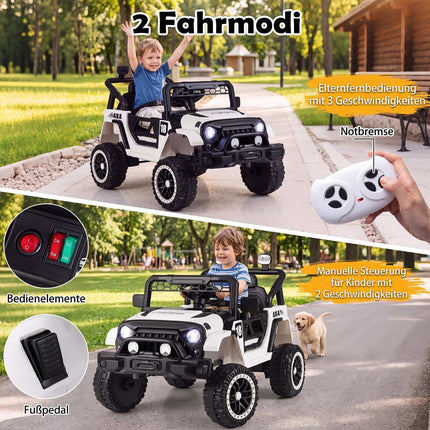 Kids' 12V Electric Car, Remote Control, Black, 60kg Capacity