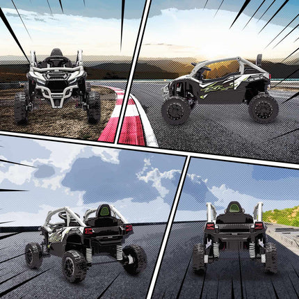 Dětské elektrické autíčko 12V s dálkovým ovládáním, šedá