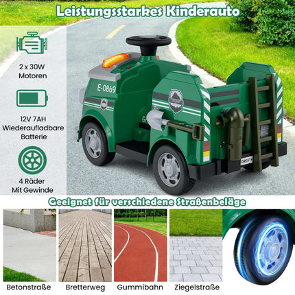 12V Kinder-Feuerwehrauto zum Aufsitzen mit Spielzeug-Feuerlöscher