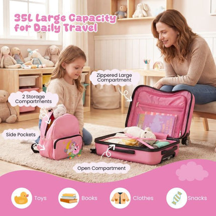 Kinder 2-teiliges Reiseset, Rollkoffer, Rucksack