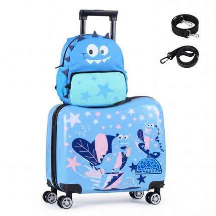 Kids 2-Piece Ride-On Carry-On Luggage Set, Blue