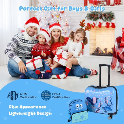 Kids 2-Piece Ride-On Carry-On Luggage Set, Blue