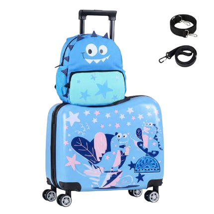 Kids 2-Piece Ride-On Carry-On Luggage Set, Blue