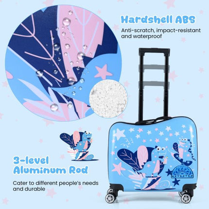 Kids 2-Piece Ride-On Carry-On Luggage Set, Blue