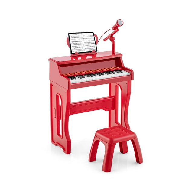 37-Tasten-Keyboard-Set für Kinder mit Mikrofon und Hocker, Rot