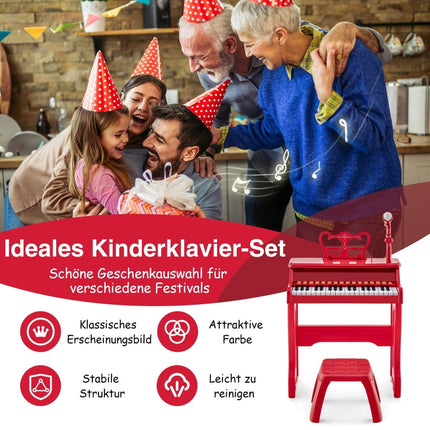 37-Tasten-Keyboard-Set für Kinder mit Mikrofon und Hocker, Rot