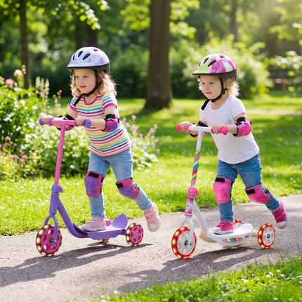 Kids 3-Wheel Scooter with LED Wheels, Purple