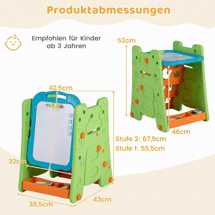Kids 3-in-1 Art Easel with Magnetic Board, Green