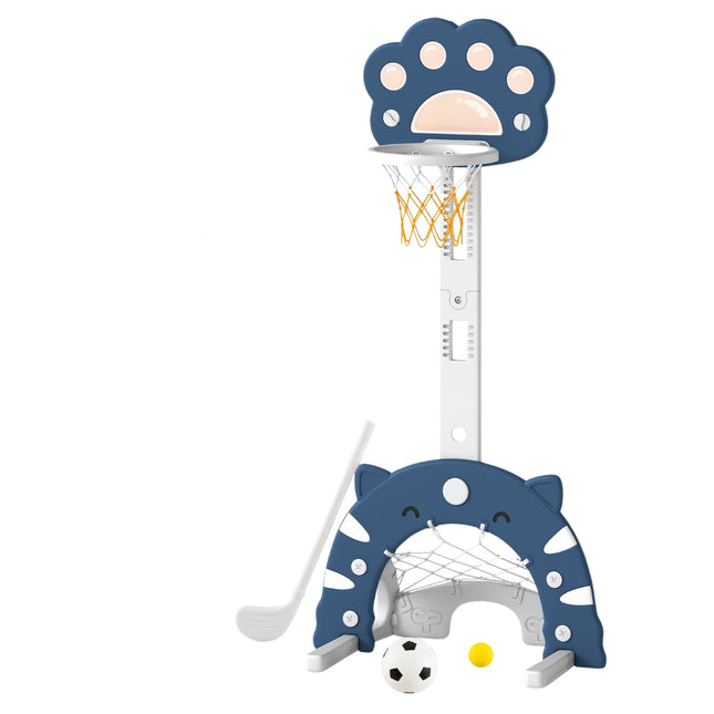 Kinder 3-in-1 Sportcenter, verstellbarer Basketballkorb