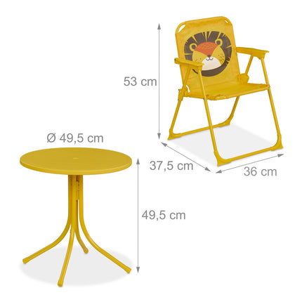 4-teiliges Campingmöbel-Set für Kinder mit Sonnenschirm