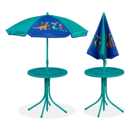 4-teiliges Outdoor-Kindermöbelset mit Sonnenschirm