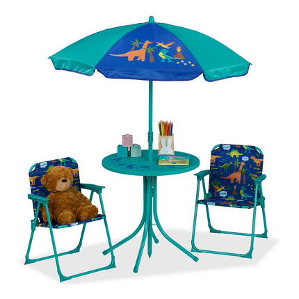4-teiliges Outdoor-Kindermöbelset mit Sonnenschirm