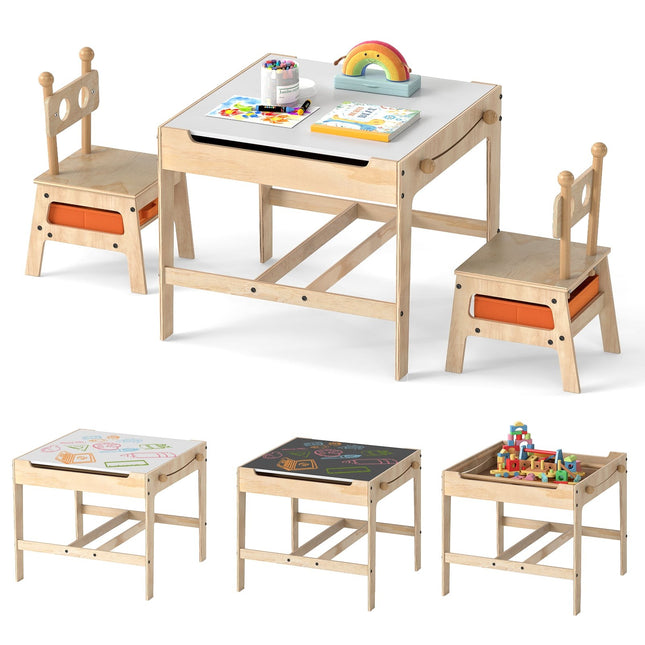 4-in-1 Kinder-Spieltisch-Set mit Roboterstühlen