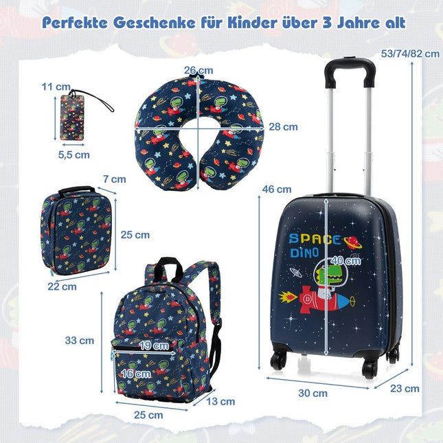 5-delige bagageset voor kinderen met 16" koffer en rugzak