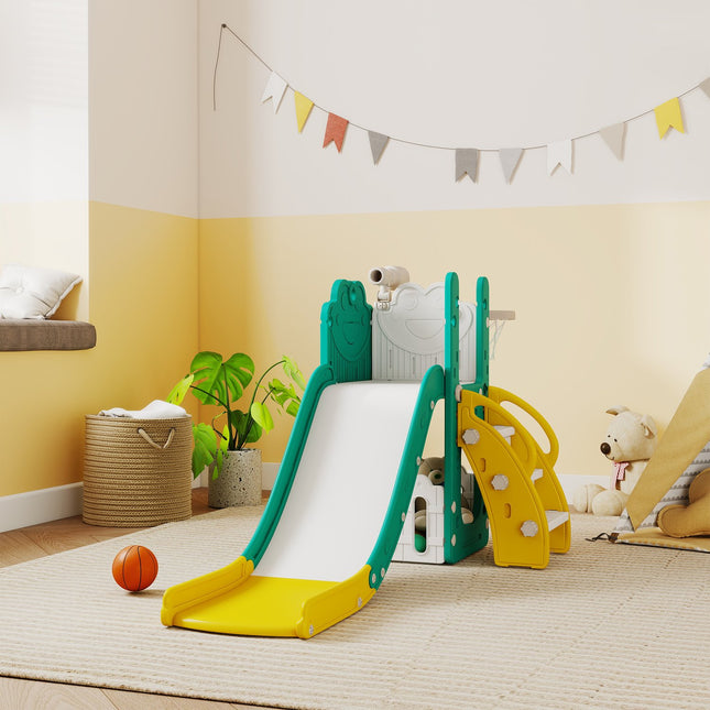5-in-1 glijbaanset voor kinderen met telescoop en basketbalring