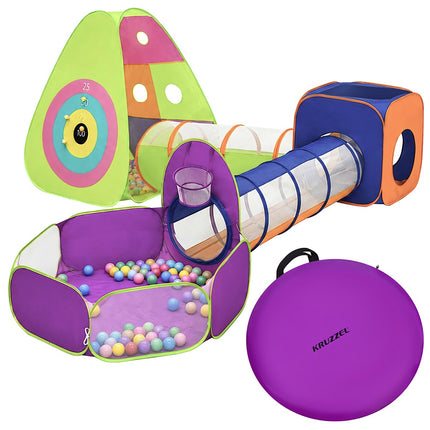 5-in-1 Kinderzelt-Set mit Tunneln und 100 Bällen