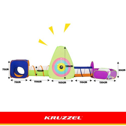 5-in-1 Kinderzelt-Set mit Tunneln und 100 Bällen