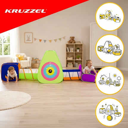 5-in-1 Kinderzelt-Set mit Tunneln und 100 Bällen