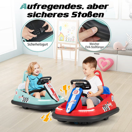 Kids 6V Electric Bumper Car – 360 Spin, Lights, Music