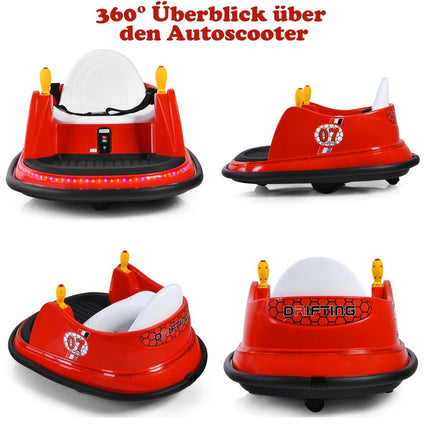 Kinder 6V Elektro-Bumper Car mit Lichtern, Rot, 57x75x42 cm