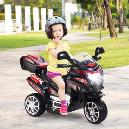 6V Elektro-Motorrad für Kinder, 3 Räder, Musik, LED