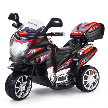 6V Elektro-Motorrad für Kinder, 3 Räder, Musik, LED