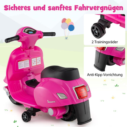 Kinder 6V Elektromotorrad mit LED-Scheinwerfer, Pink