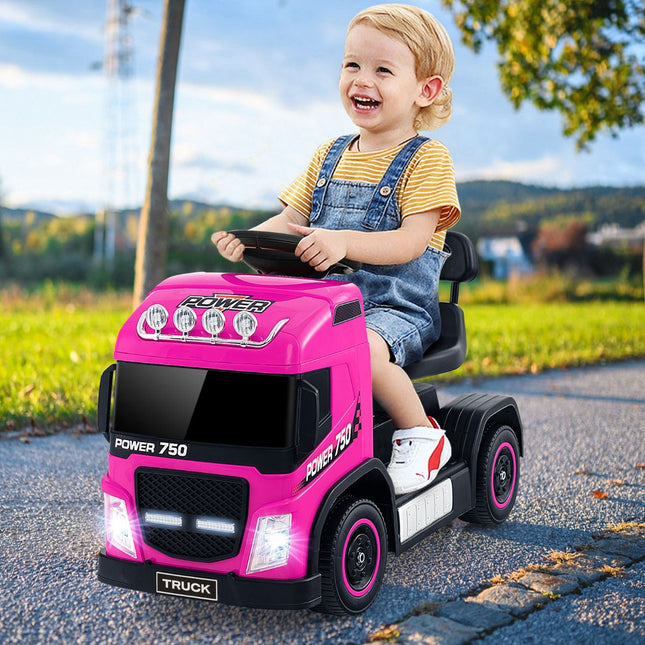 Kinder 6V Elektro-Rutschauto (Truck), verstellbarer Sitz, Pink